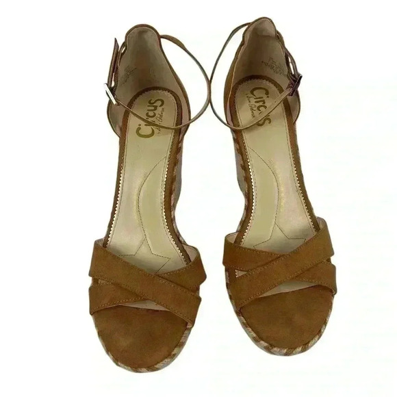 Circus by Sam Edelman Espadrille Sandals Brown Criss-Cross Ankle Size 8.5 - Picture 3 of 14